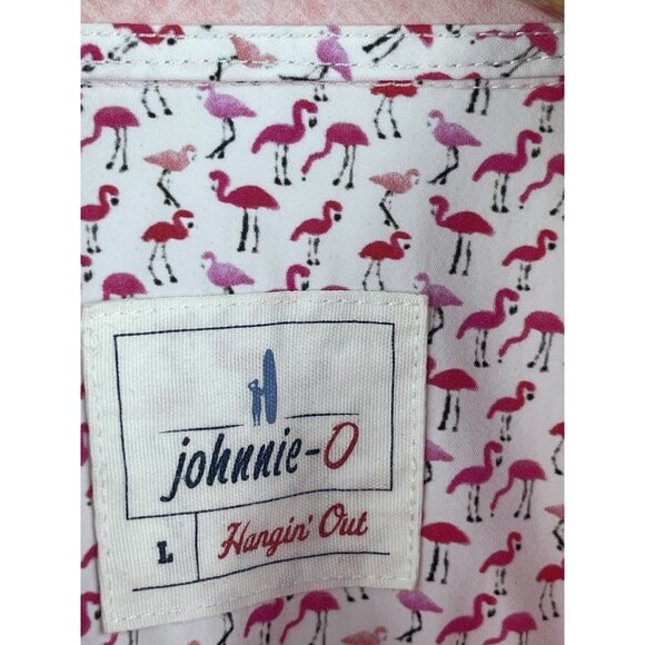JOHNNIE-O Men's Light Pink Short Sleeve Hangin' Out Button Down Shirt Large - Picture 2 of 4